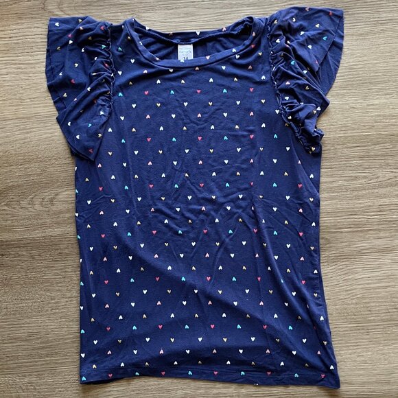 Carter's Other - Carter's Kid Heart Print Flutter Sleeve Soft Stretch Knit Top Size 14